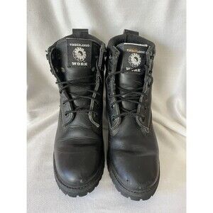 Timberland Work Boots, Women Size 6 Black Leather Lace Up, The Toughest Workboot